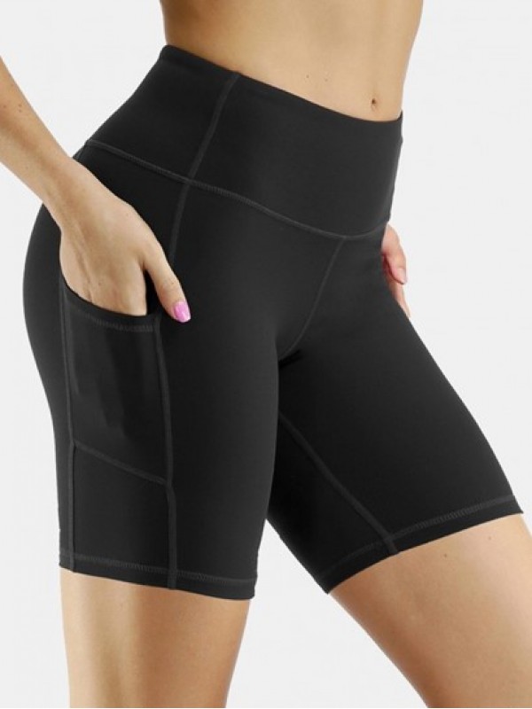 Breathable Pocket Yoga High Waist Shorts