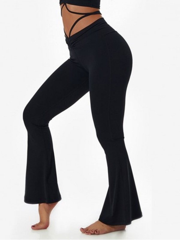 Cinched Midriff Flossing Flare Leggings