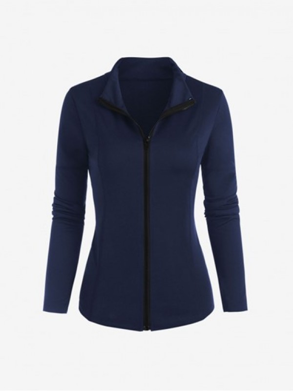 Zip Up Thumb Hole Slim Gym Jacket