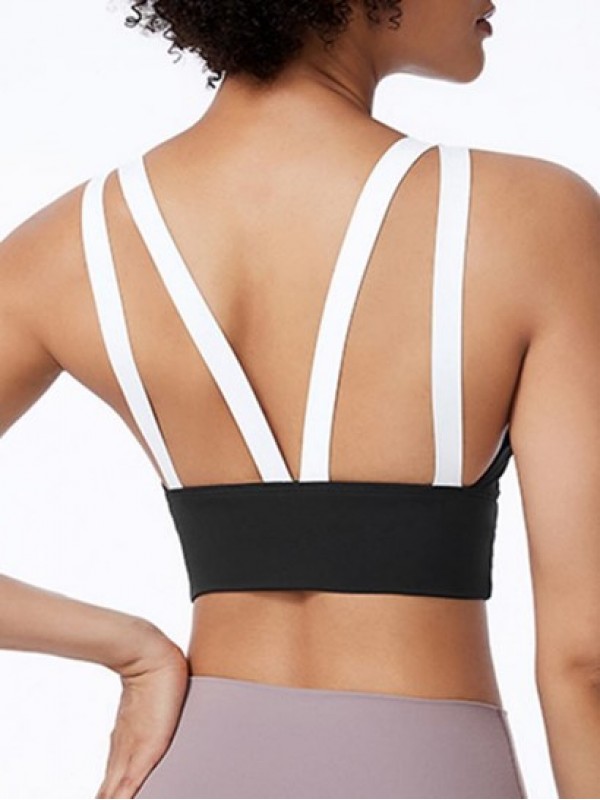 Multi Strap Colorblock Cami Yoga Bra