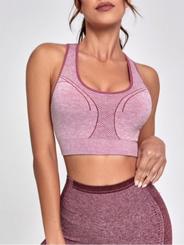 Racerback Heathered Padded Sports Bra