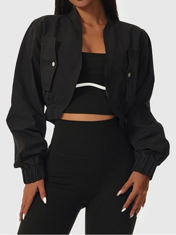 Open Front Sunscreen Sports Cropped Jacket