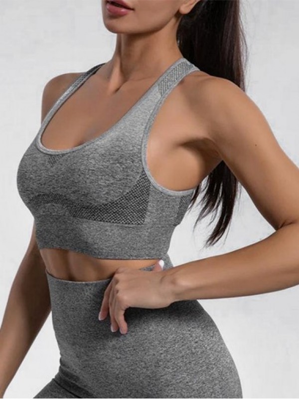 Ombre Heathered Racerback Sports Bra