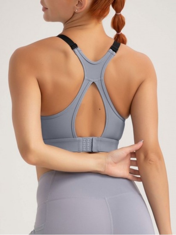 Cutout Racerback U Neck Gym Sports Yoga Running Padded Bra