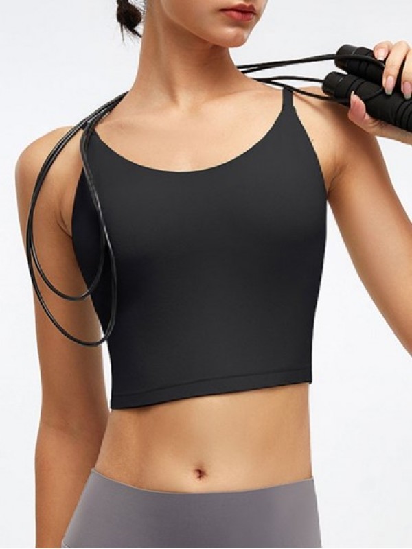 Breathable Criss Cross Blackless Yoga Sport Top