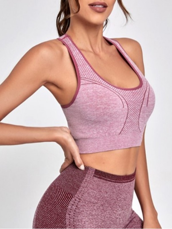 Racerback Heathered Padded Sports Bra