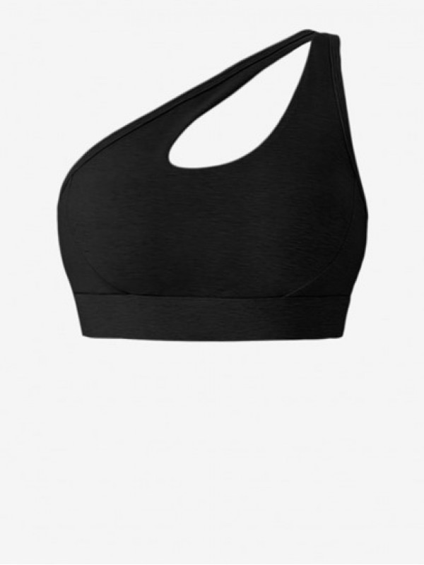 One Shoulder Cutout Padded Cropped Yoga Sports Gym Bra