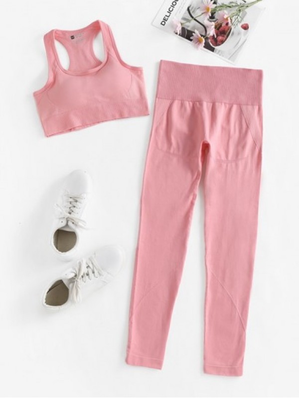 Racerback Bra And High Waisted Leggings Set