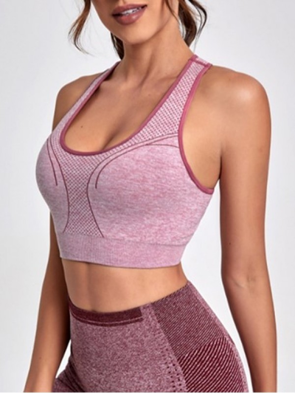 Racerback Heathered Padded Sports Bra