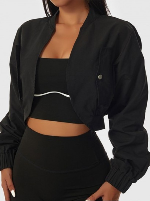 Open Front Sunscreen Sports Cropped Jacket