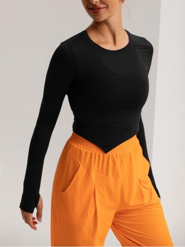 Cinched Cut Out Back Asymmetrical Sports Tee