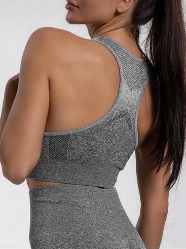 Ombre Heathered Racerback Sports Bra