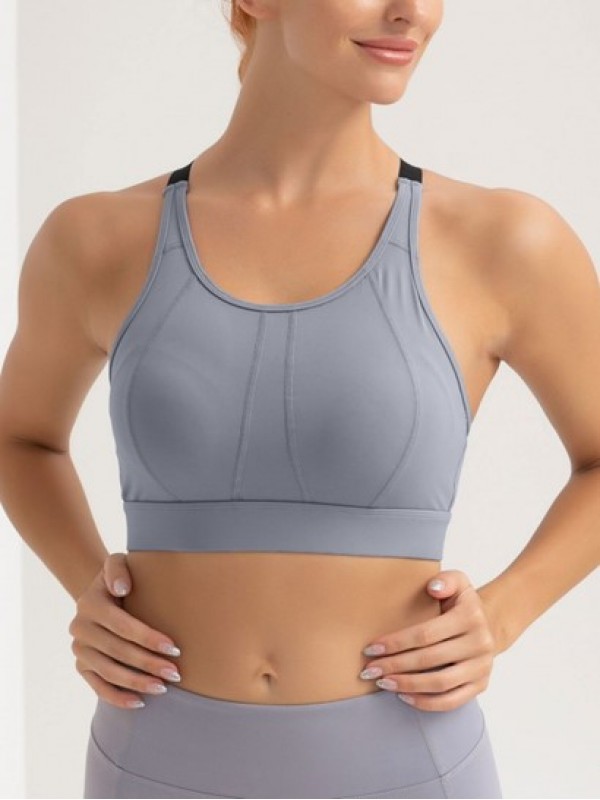 Cutout Racerback U Neck Gym Sports Yoga Running Padded Bra