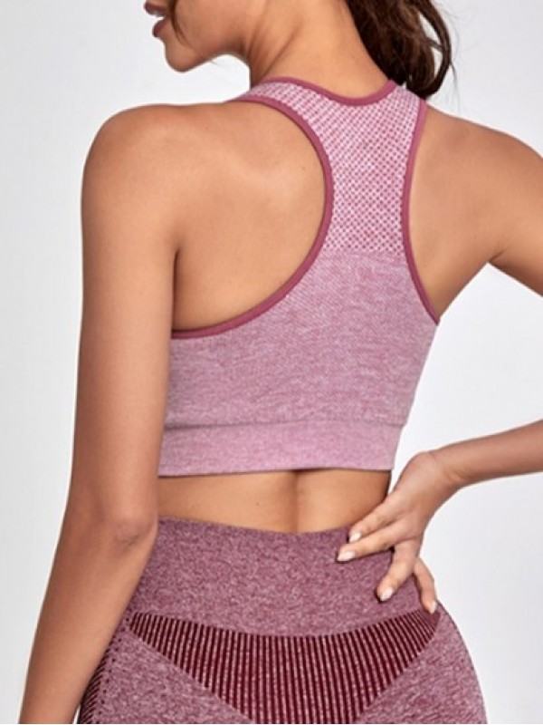 Racerback Heathered Padded Sports Bra