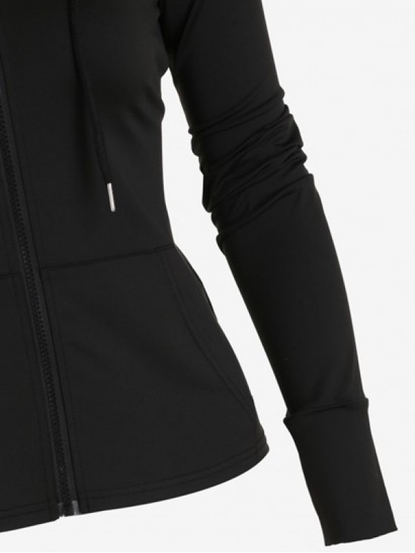 Pockets Zip Up Sports Hoodie Jacket