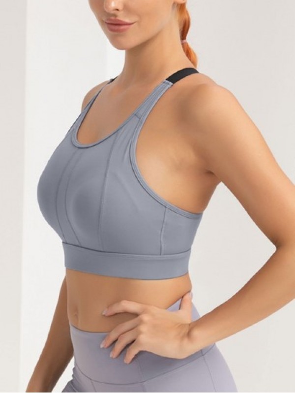 Cutout Racerback U Neck Gym Sports Yoga Running Padded Bra